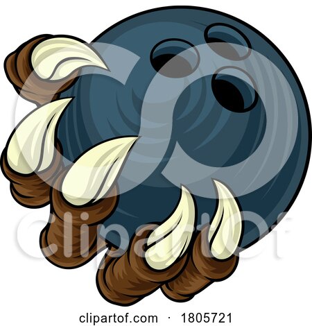 Bowling Ball Claw Cartoon Monster Animal Hand by AtStockIllustration