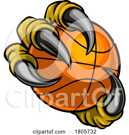 Basketball Ball Eagle Claw Cartoon Monster Hand by AtStockIllustration