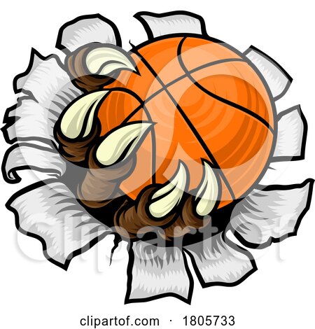 Basketball Ball Claw Cartoon Monster Animal Hand by AtStockIllustration