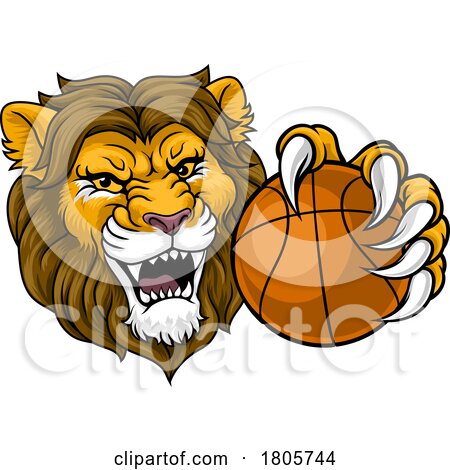 Lion Basketball Animal Sports Team Mascot by AtStockIllustration