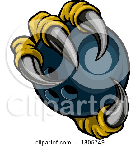 Bowling Ball Eagle Claw Cartoon Monster Hand by AtStockIllustration