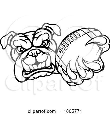 Bulldog Dog American Football Ball Sports Mascot by AtStockIllustration