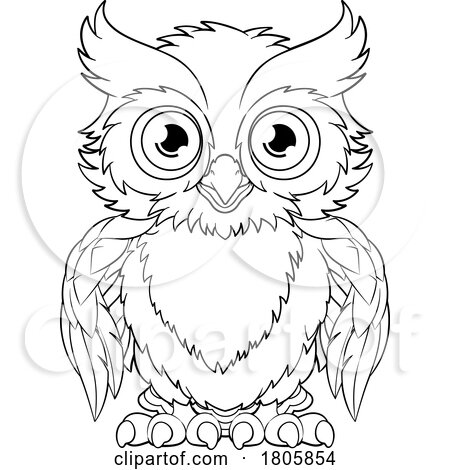Owl Wise Old Bird Cartoon by AtStockIllustration
