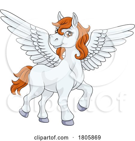 Pegasus Wings Horse Cartoon Animal by AtStockIllustration