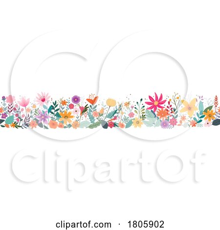 Wild Flowers Seamless Abstract Pattern Design by AtStockIllustration
