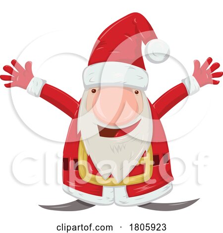 Cartoon Gnome Christmas Santa Claus Welcoming by Domenico Condello