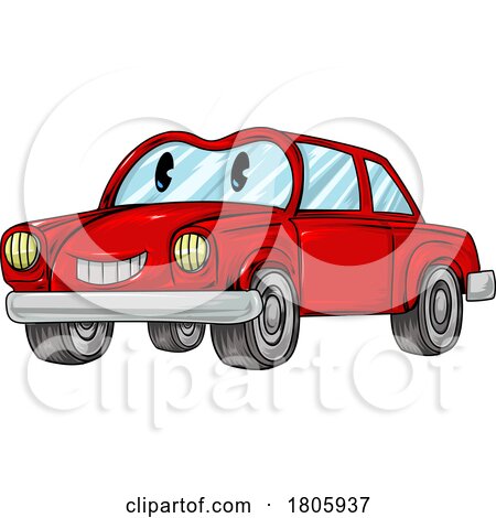 Happy Cartoon Red Car by Domenico Condello