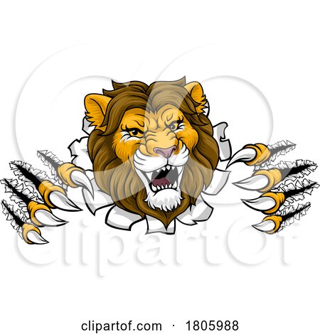 Lion Animal Sports Team Cartoon Mascot by AtStockIllustration