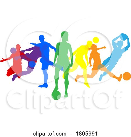Soccer Football Players People Silhouettes Concept by AtStockIllustration