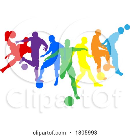 Soccer Football Players Men Silhouettes Concept by AtStockIllustration
