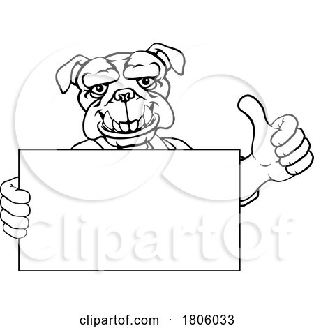 Bulldog Painter Handyman Mechanic Plumber Cartoon by AtStockIllustration