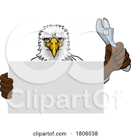 Eagle Mechanic Plumber Spanner Wrench Handyman by AtStockIllustration