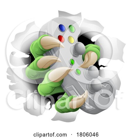 Video Gamer Game Gaming Controller Claw Hand by AtStockIllustration