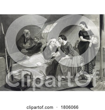 Engraved Scene with Women Tending to Injured Soldiers by JVPD