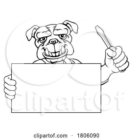 Electrician Bulldog Dog Screwdriver Tool Handyman by AtStockIllustration