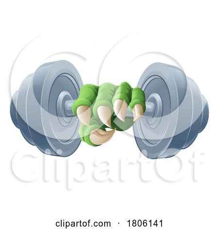 Claw Dumb Bell Gym Weight Dumbbell Monster Hand by AtStockIllustration