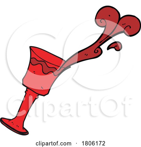 Cartoon Splashing Goblet of Red Wine by lineartestpilot