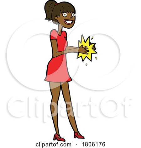Cartoon Woman Clapping by lineartestpilot
