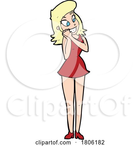 Cartoon Excited Woman by lineartestpilot