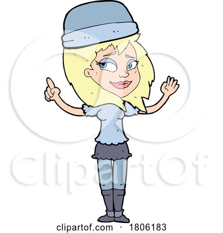 Cartoon Woman in a Hat by lineartestpilot