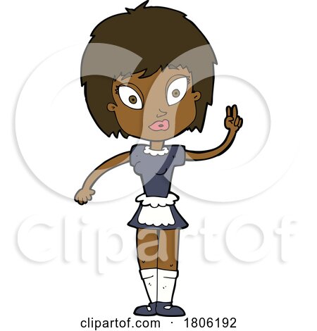 Cartoon Female Maid by lineartestpilot
