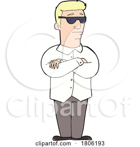 Cartoon Male Security Guard by lineartestpilot