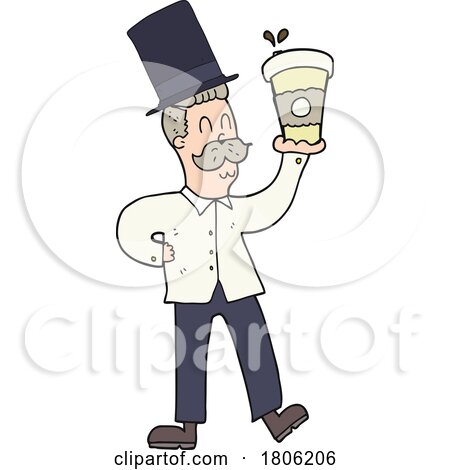 Cartoon Man with a Coffee by lineartestpilot