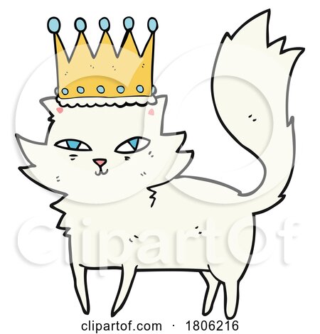 Cartoon Posh Crowned Cat by lineartestpilot