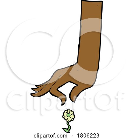 Cartoon Hand Picking a Flower by lineartestpilot