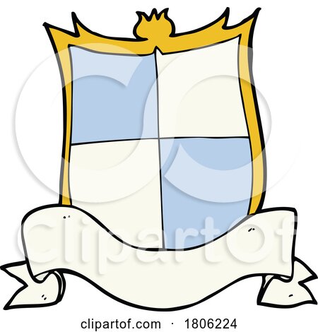 Cartoon Heraldry Shield and Banner by lineartestpilot