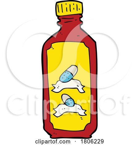 Cartoon Bottle of Pills by lineartestpilot