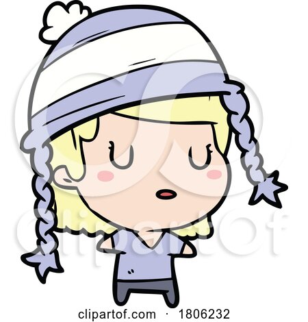 Cartoon Woman Wearing a Hat by lineartestpilot