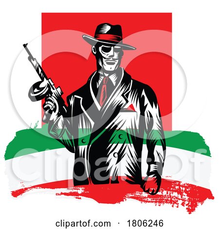 Italian Mafia Member with Flag by Domenico Condello