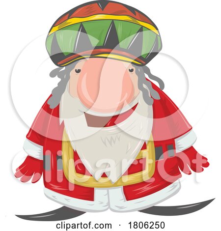 Cartoon Jamaican Gnome Christmas Santa Claus by Domenico Condello