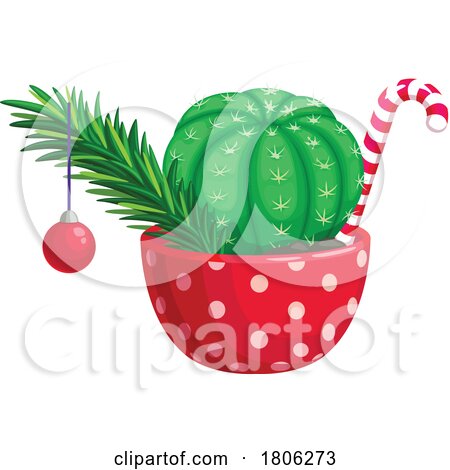 Potted Christmas Cactus Plant by Vector Tradition SM