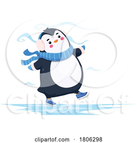 Penguin Ice Skating by Vector Tradition SM