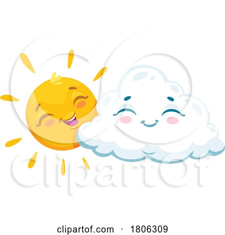 Sun Mascot and Cloud Character by Vector Tradition SM