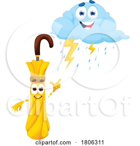 Cloud and Umbrella Mascots by Vector Tradition SM