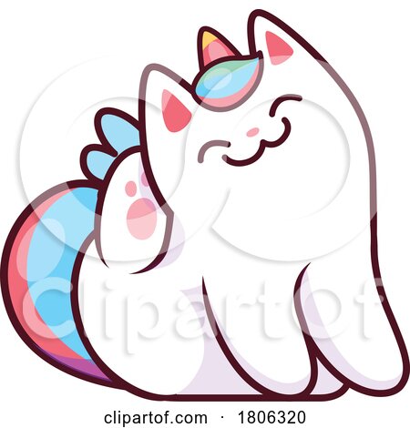 Unicorn Cat Scratching by Vector Tradition SM