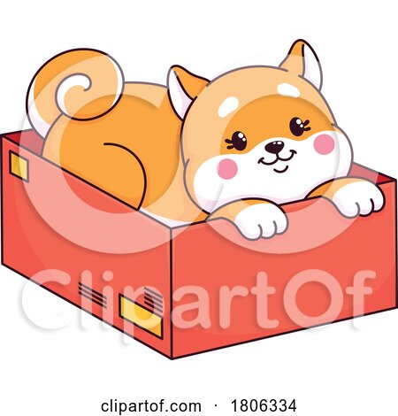 Shiba Inu Dog in a Box by Vector Tradition SM