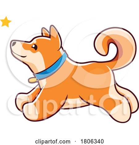 Shiba Inu Dog Chasing a Star by Vector Tradition SM