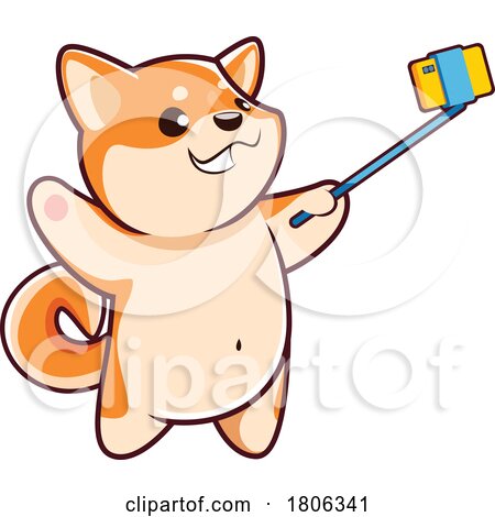 Shiba Inu Dog Taking a Selfie by Vector Tradition SM