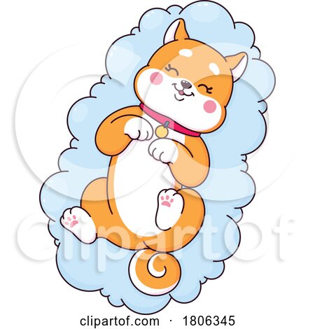 Shiba Inu Dog on a Cloud by Vector Tradition SM