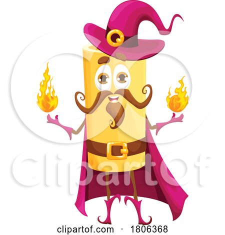Rigatoni Wizard Pasta Mascot by Vector Tradition SM