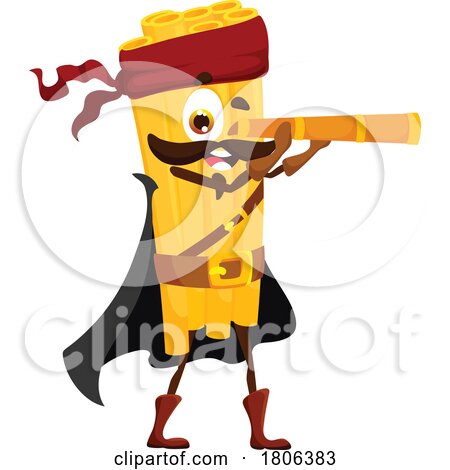 Bucatini Pirate Pasta Mascot by Vector Tradition SM