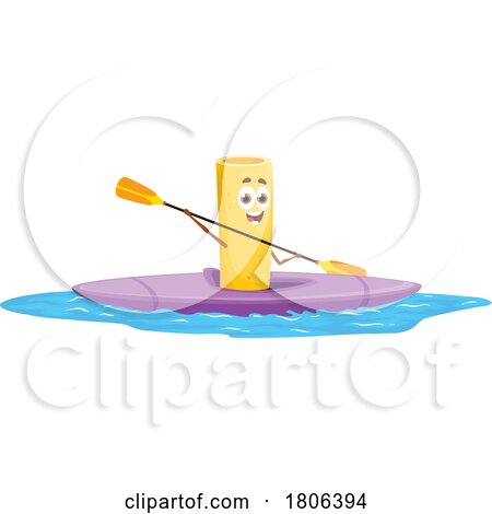Cannelloni Pasta Mascot Kayaking by Vector Tradition SM