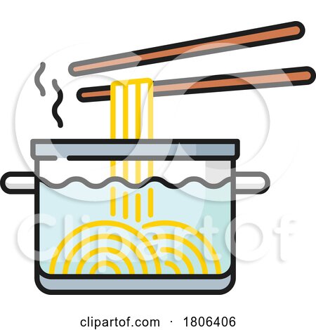 Chopsticks and Boiling Noodles by Vector Tradition SM