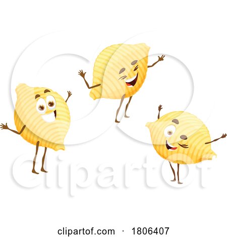 Conchiglie Pasta Mascots by Vector Tradition SM