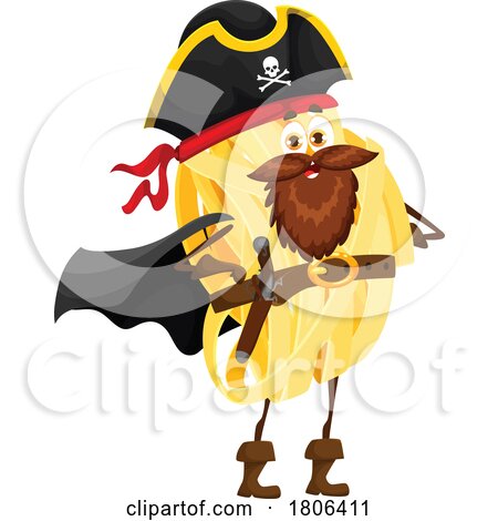 Tagliatelle Pirate Pasta Mascot by Vector Tradition SM