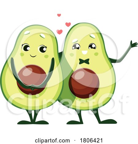 Avocado Couple Mascots by Vector Tradition SM